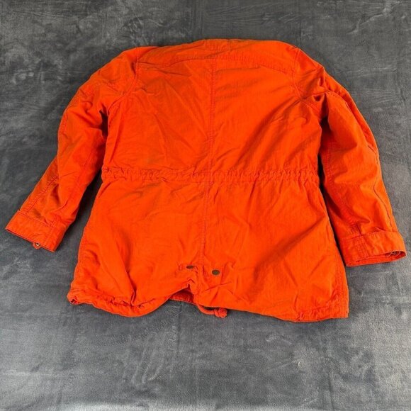 Old Navy Women’s Orange Jacket Coat Sz Large Anorak Hooded Removable Lined Y2K - Picture 10 of 14